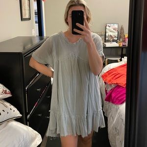 Light blue flowy mini dress